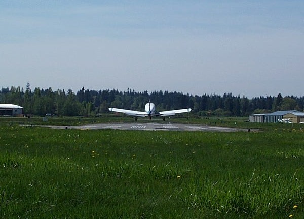 Langley Flying School's GNIC during a touch and go maneuver.